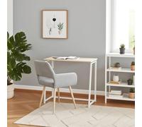 FURNISH 1 Bureau D'étude Pliant en Bois de Chêne Robuste pour Le Travail à Domicile Bureau Compact de Style Scandinave au Design Pliable avec Cadre en Métal pour Étudier Un Ordinateur Portable