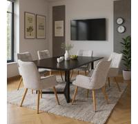 FURNISH 1 Fauteuil Gris avec Assise et Dossier Épais pour Réunion de Bureau Design Ergonomique Fauteuil Scandinave en Tissu Résistant pour Salle de Conférence d'entreprise Hauteur d'Assise 44 cm