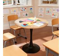FURNISH 1 Table d'Activités Ronde Sécurisée pour Enfants, Fabriquée en Bois d'Ingénierie et en Métal Résistant, Idéale pour Les Projets de Bricolage et l'Apprentissage en Groupe à l'École