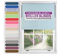 FURNISHED Stores enrouleurs, store thermo-occultant - découpable, protection UV isolée, sûr pour les enfants, montage facile, jalousies pour la maison et le bureau, bleu œuf de cane, 65L x 165H cm
