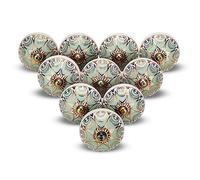 FURNISHFUL FINESSE Vert Clair Boutons de Porte D'armoire Boutons de Tiroir en Céramique Commode Pour Tiroir Cuisine et Meubles Placard et Poignées en - Lot de 6