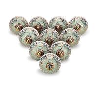 FURNISHFUL FINESSE Vert Clair Boutons de Porte D'armoire Boutons de Tiroir en Céramique Commode Pour Tiroir Cuisine et Meubles Placard et Poignées en - Lot de 20