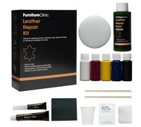Furniture Clinic Kit de Réparation Complet pour Le Cuir Vert Inclut Surface Abîmée Vinyle et Simili sur Sofa, Fauteuil, Siège Auto pour Les Petits : Trous, Accrocs, Déchirures, Brûlures, Rayures