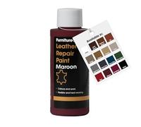 Furniture Clinic Peinture et teinture pour réparation du cuir | Colorant auto-scellant pour des réparations rapides et faciles | Convient aux canapés, sièges de voiture - Maroon 50ml