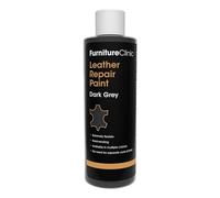 Furniture Clinic Peinture et teinture pour réparation du cuir | Colorant auto-scellant pour des réparations rapides et faciles | Convient aux canapés, sièges de voiture - Gris Foncé 250ml