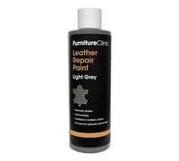 Furniture Clinic Peinture et teinture pour réparation du cuir | Colorant auto-scellant pour des réparations rapides et faciles | Convient aux canapés, sièges de voiture - Gris Clair 250ml