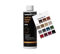 Furniture Clinic Peinture et teinture pour réparation du cuir | Colorant auto-scellant pour des réparations rapides et faciles | Convient aux canapés, sièges de voiture - Blanc 250ml