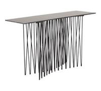 Furniture Fashion - Console effet granit en acier Stone Noir G