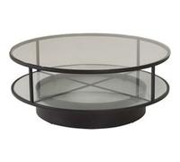 Furniture Fashion - Table basse en verre ronde Falsterbo Noir G