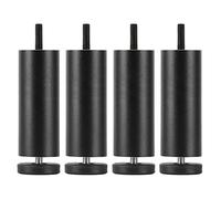 Furniture Legs Adjustable M8, Table Legs Metal 4 Pcs, DIY Furniture Feet, Replacement Legs for Sofa Cabinet Desk Coffee Table, for Bathroom Kitchen,Black-20cm/7.87in