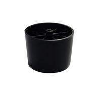 Furniture Legs Europe Lot de 4 pieds de meuble ronds en plastique noir - Hauteur : 10 cm - Plastique de qualité supérieure