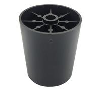 Furniture Legs Europe Lot de 4 pieds de meuble ronds en plastique noir Hauteur 6 cm