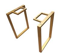 Furniture legs Pied de Table Metal Industriel Pieds de Meuble Lot de 2, Pieds de Bureau en Fer,Armature de Table à Manger à Cadre carré Moderne, Hauteur 70cm, Largeur 40-70cm, Or