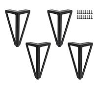 Furniture Legs Qenovo 4 Packs Pieds de Meubles, Pieds de Table en Métal, 15cm Noir Pieds de Meuble, pour Table TV, Pied de Table Basse, Armoire, Canapé lit et Autres. (15cm, Black)