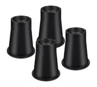 Furniture Risers - Adjustable Height Bed Raisers | Non-Slip Table Leg Extender Pads | For Sofa, Chair, Desk, Bookshelf, Coffee Table, Rubber Lifts, Set Of 4 Black Furniture Heightening