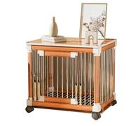 Furniture Style Caisse de nuit pour chien avec plateau pour chiens de petite et moyenne taille - Niche d'intérieur anti-évasion avec porte de grange - Niche décorative en bois robuste (marron, taille
