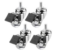 Furniture Swivel Castor,1.5 Inch Threaded Stem Swivel Caster Wheels, Transparent Durable Wheels Castors,4 Heavy Duty Castors, Stem M8x15cm/m8x15cm, for Furniture and DIY Tools Casters (Color :(M10x15c