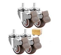 Furniture Swivel Castor,38mm Furniture Swivel Casters,Stem Casters Wheels, 3 Combinations, Silent Wheels with Brakes, Screw Rod M8*20mm, M10*25mm, Pack of 4, for for Trolleys, Industrial Use an(M10*25