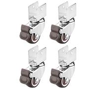Furniture Swivel Castor,4 Pieces 360-degree Swivel Caster Wheels, Replacement Furniture Castors with U-, Plate Caster Wheels, No Noise Wheel for Carts, Furniture, Workbenches Casters (Co(18mm,4 Pcs wi