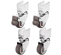 Furniture Swivel Castor,4 Pieces 360-degree Swivel Caster Wheels, Replacement Furniture Castors with U-, Plate Caster Wheels, No Noise Wheel for Carts, Furniture, Workbenches Casters (Co(18mm,4 Pcs)