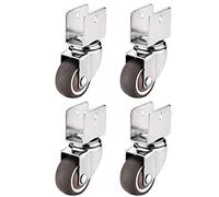 Furniture Swivel Castor,4 Pieces 360-degree Swivel Caster Wheels, Replacement Furniture Castors with U-, Plate Caster Wheels, No Noise Wheel for Carts, Furniture, Workbenches Casters (Co(18mm,4 Pcs wi