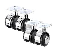 Furniture Swivel Castor,4X 50mm Furniture Swivel Castors, Moving Caster Wheels with Brake, Heavy Duty Nylon Swivel Wheels, Alloy, Up to 75kg, for Furniture/Coffee Table/Flower Stands/Cribs/Sto(2 Brak