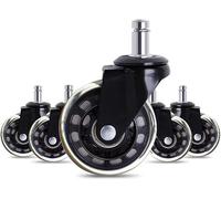 Furniture Swivel Castor,Heavy Duty Castor Wheels,Furniture Wheels for Moving,5PCS Office Chair Caster Wheels 2.5 Inch Swivel Caster Wheels Replacement Soft Safe Rollers Furniture Hardware BC-L