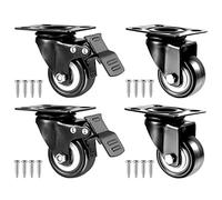 Furniture Swivel Castor,Heavy Duty Swivel Caster Wheel, Furniture Castor, Pu Wheels, 65mm, Double Bearings, Bearing 200kg, with Screws Casters (Size : 4(4 Pcs)