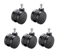 Furniture Swivel Castor,PU Replacement Caster Wheels for Office Chair, Swivel Chair,Floor Protecting, 60mm Office Chair Caster Wheel, Stem Size 11mm*24mm, Threaded Stem 10mm*19mm, Set of 5 Casters (Si
