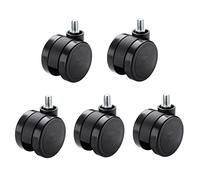 Furniture Swivel Castor,PU Replacement Caster Wheels for Office Chair, Swivel Chair,Floor Protecting, 60mm Office Chair Caster Wheel, Stem Size 11mm*24mm, Threaded Stem 10mm*19mm, Set of 5 Casters (Si