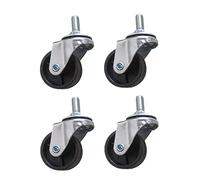 Furniture Swivel Castor,Threaded Stem M8x15mm Swivel Casters, Set of 4, for Desk Chair, Office Chair, Furniture Casters, Replacement Caster Wheels Casters (Size : 4(4 Swivel)