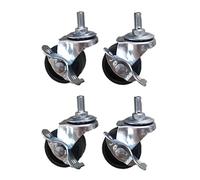 Furniture Swivel Castor,Threaded Stem M8x15mm Swivel Casters, Set of 4, for Desk Chair, Office Chair, Furniture Casters, Replacement Caster Wheels Casters (Size : 4(4 Braked)