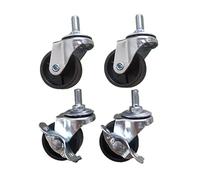 Furniture Swivel Castor,Threaded Stem M8x15mm Swivel Casters, Set of 4, for Desk Chair, Office Chair, Furniture Casters, Replacement Caster Wheels Casters (Size : 4(2 Braked+2 Swivel)