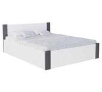 FurnitureByJDM Lit 120x200 avec Rangement - Lit Coffre avec Sommier Relevable à Vérins - 1 Personne - Moderne & Robuste - sans Matelas - Boston (Blanc/Gris)