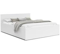 FurnitureByJDM Lit Coffre 120x200 avec Sommier - Double - Moderne Lit avec Rangement - Ouverture à Ressorts - Chambre Complete - (Blanc)