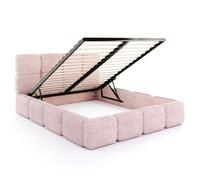 FurnitureByJDM Lit Coffre 140x200 cm avec Sommier