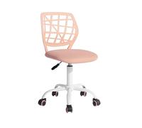 FurnitureR 1 Chaise pivotante de Salle à Manger - Chaise de Cuisine rembourrée - Chaise pivotante Confortable avec roulettes et Dossier - Chaise sans Bras pour Salle à Manger, Salon - Pêche Rose
