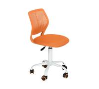 FurnitureR 1 Chaise pivotante de Salle à Manger - Chaise rembourrée et pivotante - Confortable - avec roulettes et Dossier - pour Salle à Manger, Salon - Orange