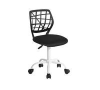 FurnitureR 1 Chaise pivotante de Salle à Manger - Rembourrée - Confortable - avec roulettes et Dossier - sans Bras - pour Salle à Manger, Salon - Noir