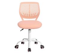 FurnitureR 1 Ensemble Chaise de Bureau réglable en Hauteur, Chaise pivotante avec Design de Dossier à Petit Trou, Bureau sans accoudoirs Chaise de Bureau, Bureau de Chambre à Coucher, Rose Clair