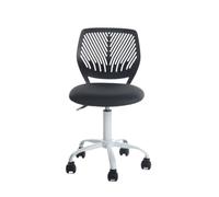 FurnitureR 1 Ensemble Chaise de Bureau réglable en Hauteur, Chaise pivotante avec Design de Dossier à Petit Trou, Bureau sans accoudoirs Chaise de Bureau, Bureau de Chambre à Coucher, Noir