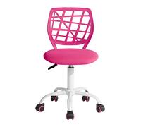 FurnitureR 1 Ensemble Chaise de Bureau réglable en Hauteur, Chaise pivotante avec Grand Design de Dossier en Grille, Bureau sans accoudoirs Chaise de Bureau, Rose