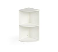 FurnitureR 2-Tier Table de Chevet d'angle Enfant, Sécurisée Courbe Blanche, MDF Petite Étagère Coin à 2 Niveaux pour Chambre d'enfant, Style Scandinave Minimaliste, 24 x 24 x 53cm