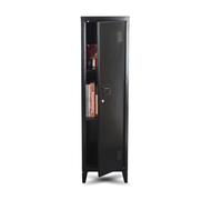 FurnitureR Armoire de Rangement pour Le Bureau, Armoire à dossiers Verrouillable, Placard en Métal Tout en Fer avec Portes Plates, 3 Grands Compartiments, pour Le Garage, Le Bureau, Noir