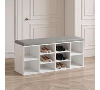 FurnitureR Blanc Bench, Étagère à Chaussures, Design Moderne, Matériau Synthétique, Rangement Polyvalent, Organisation Maison, Optimisation d'Espace, Couloir, Chambre, Entrée, 103 x 29 x 45cm