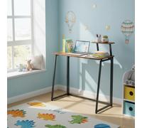 FurnitureR Bureau Pliant Enfant, Compact et Léger, Plateau Bois/Métal, Etagère Ecran, Surface Facile à Nettoyer, Parfait pour Devoirs, Lecture ou Créativité dans la Chambre, 80 x 40 x 74 cm