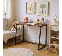 FurnitureR Bureau Pliant Enfant, Compact et Léger, Plateau Bois/Métal, Surface Facile à Nettoyer, Parfait pour Devoirs, Lecture ou Créativité dans la Chambre, Vintage, 80 x 40 x 74 cm