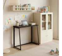 FurnitureR Bureau Pliant Enfant, Compact et Léger, Plateau Bois/Métal, Surface Facile à Nettoyer, Parfait pour Devoirs, Lecture ou Créativité dans la Chambre, Noir, 80 x 40 x 74 cm