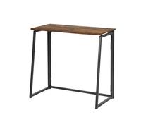 FurnitureR Bureau Pliant pour Formation, Plateau Bois, Facile à Transporter et à Ranger, Métal Solide, Montage/Démontage Rapide, Vintage, 80 x 40 x 74 cm