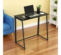 FurnitureR Bureau Pliant pour Formation, Plateau Bois, Facile à Transporter et à Ranger, Métal Solide, Montage/Démontage Rapide, Noir, 80 x 40 x 74 cm